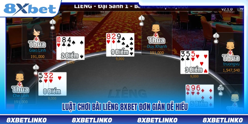 Quy tắc chơi bài Liêng 8xbet dễ nắm bắt